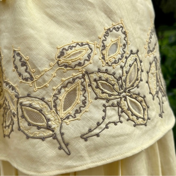 Lafayette 148 Linen Stitched Skirt and Top Set - Picture 3 of 9